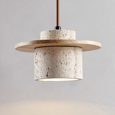 Natural Travertine Stone Pendant Light with Adjustable Cord – Elegant Kitchen Hanging Light for Modern Interiors 1
